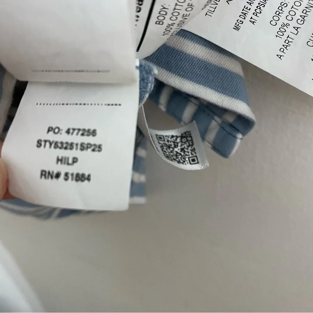 Patagonia Men's Polo Shirt Medium Blue and White Stripes Cotton preppy Casual - Picture 5 of 6